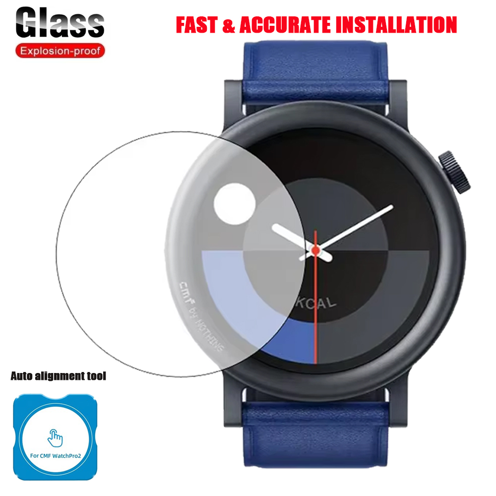 Screen Alignment Tool - Cmf Watch Pro 2ウォッチスクリーンプロテクター、強化ガラス、自動位置合わせツール、硬度、高精細、傷防止、気泡