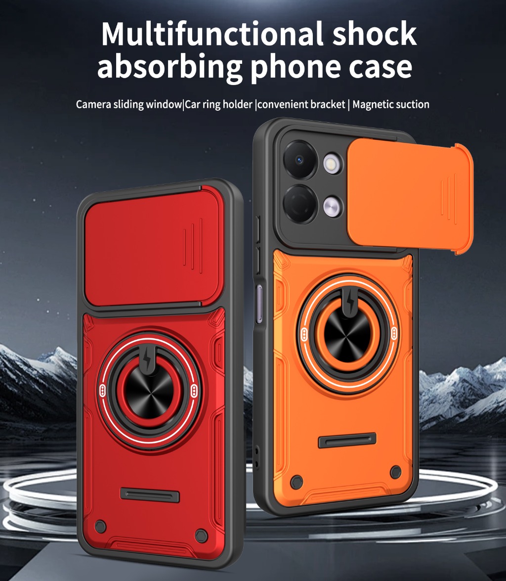 Camera Lens Protector - スライドカメラレンズプロテクター360 ° リングホルダー付きスマホケース Tecno Spark 40C