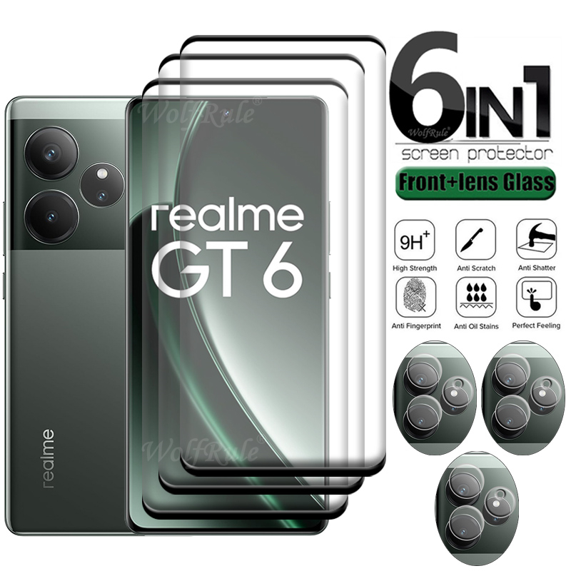 Realme Gt 6 - Realme gt 6 in 1強化ガラススクリーンプロテクター,フルカバー,湾曲,9h,Oppo realme