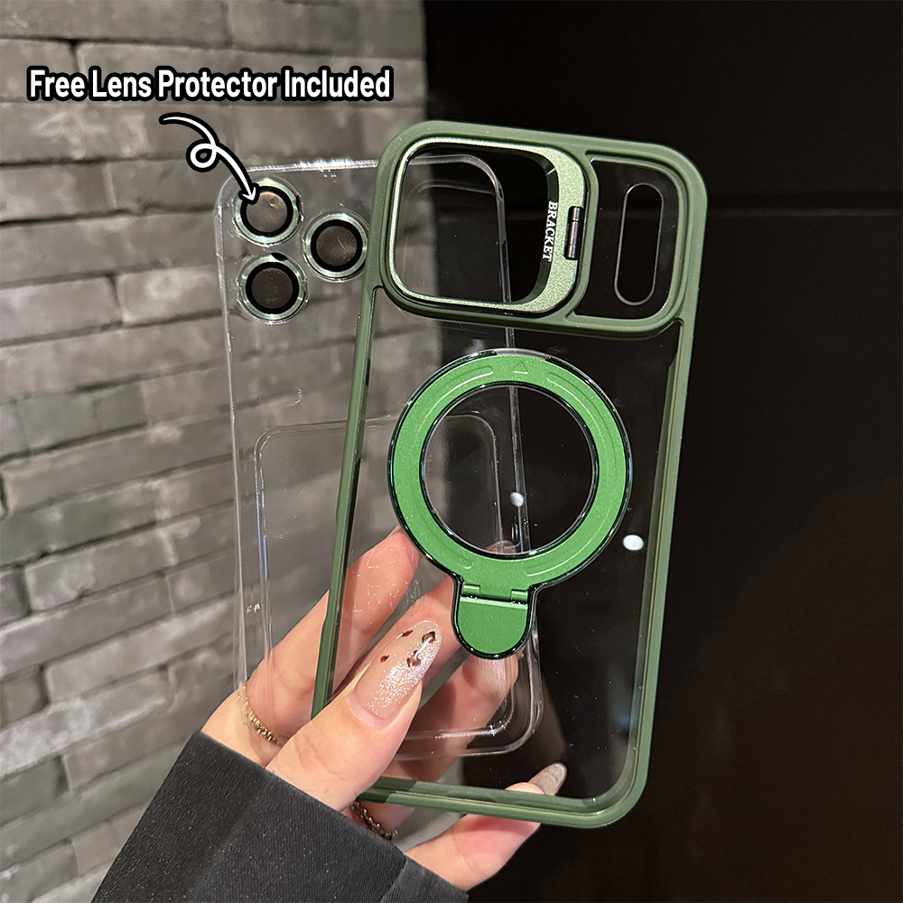 MagSafe対応 磁気ホルダー付きスマホケース iPhon - Camera Lens Protector のレビューと価格